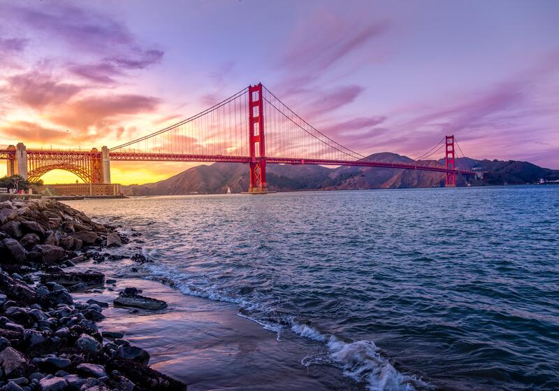 San Fransisco bron i solnedgång! 